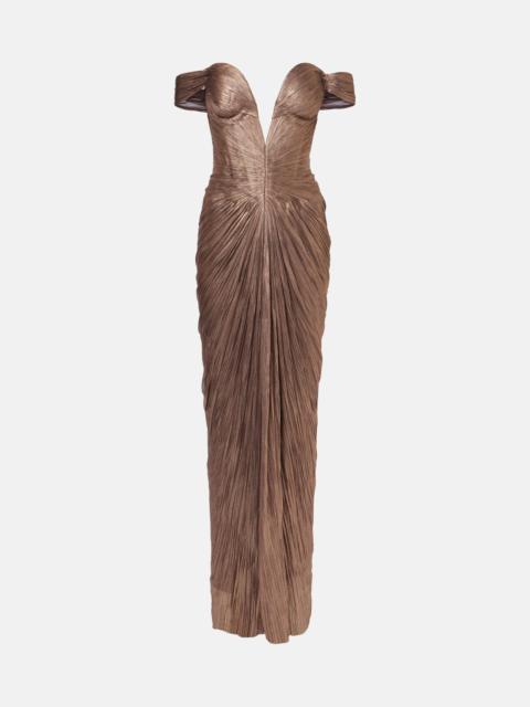 MARIA LUCIA HOHAN Tia draped off-shoulder corset gown