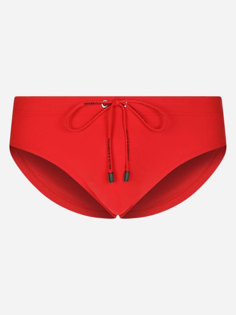 Dolce & Gabbana Swim briefs with high-cut leg and branded rear waistband