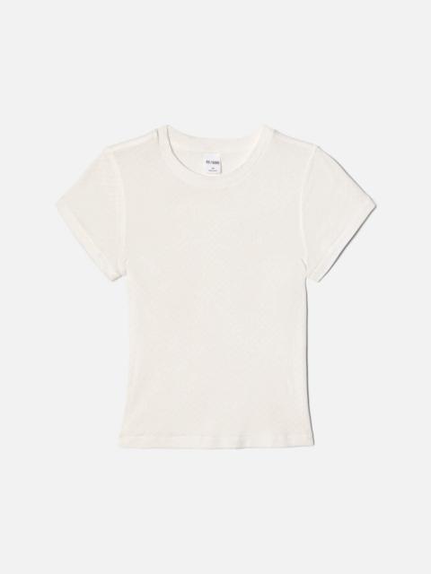RE/DONE 90s Baby Tee - Vintage White Honeycomb