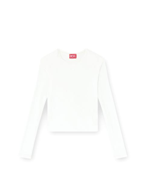 Diesel RUCKED-UP LONG-SLEEVE T-SHIRT IN DOUBLE-LAYER JERSEY