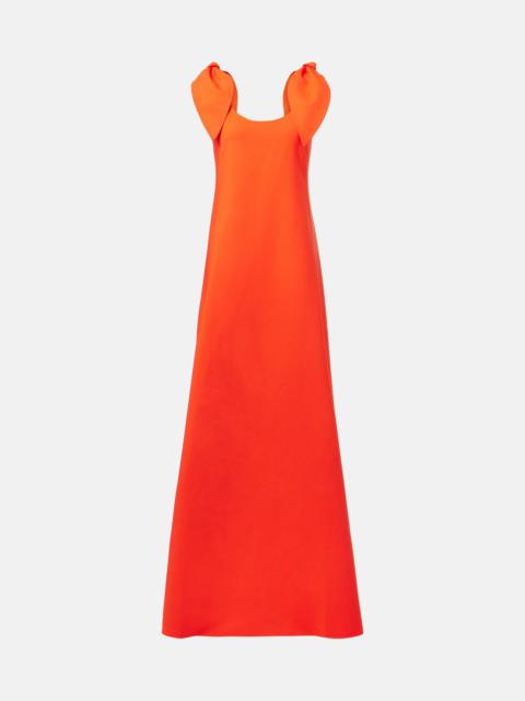 Oscar de la Renta Bow-detail wool-blend gown