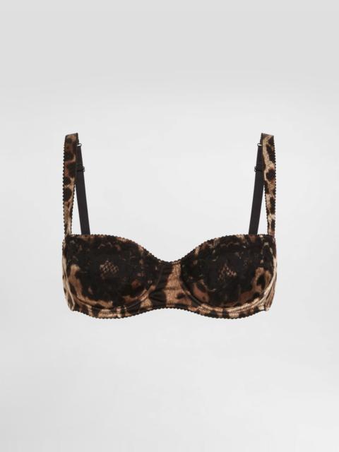 Dolce & Gabbana Leopard-print padded triangle bikini top