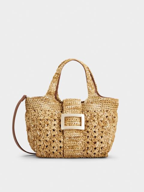 Roger Vivier Belle Vivier Mini Shopping Bag in Raffia