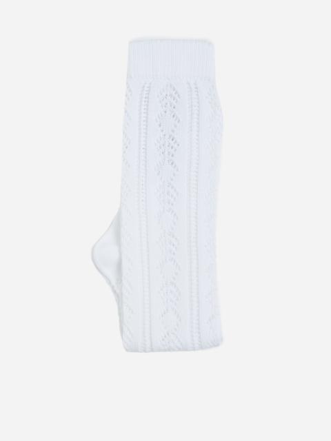 Valentino White pointelle knit socks