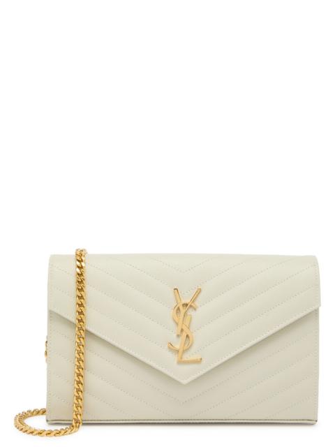 Saint Laurent Envelope Pebbled-leather Wallet-on-chain