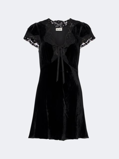 RIXO Lacie lace-trimmed velvet minidress