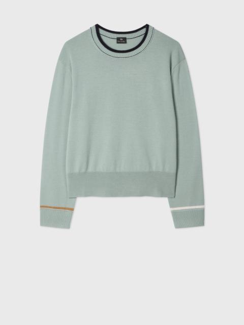 Paul Smith Women's Sage Blue Merino Wool Sweater