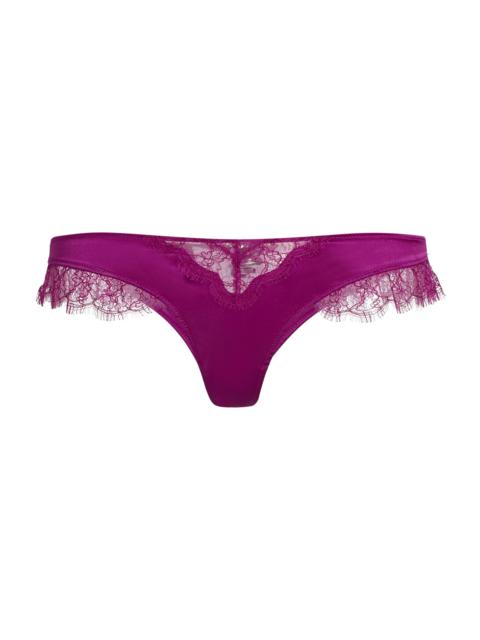 KIKI DE MONTPARNASSE Women's Lace Inset Thong - Framboise