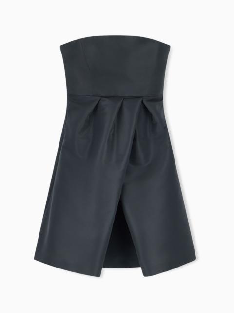 EMPORIO ARMANI DRESS IN FAILLE WITH SATIN BINDINGS AND INVISIBLE ZIPPER