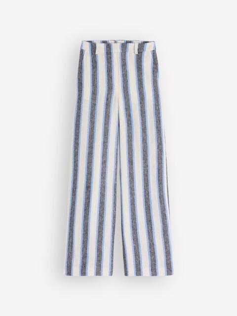 BODEN Belgravia Linen Pants-Blue and White Stripe