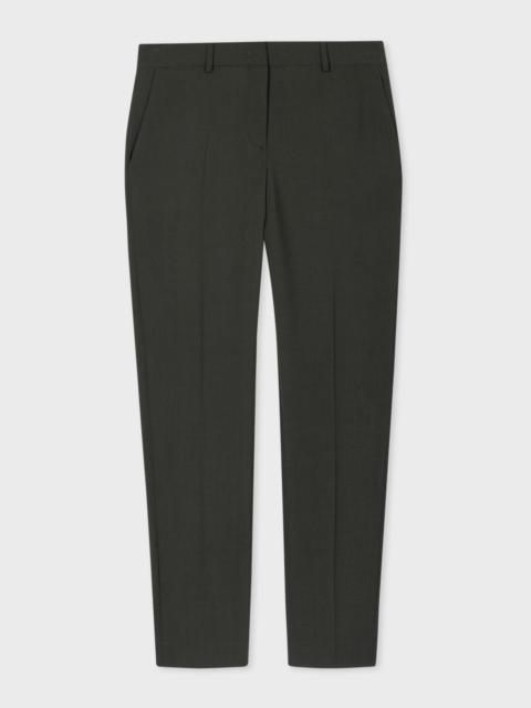 パンツ PAUL SMITH Woman Pants Green W1R347TP11079 32 Women's Green Wool-Blend Wide-Leg Trousers