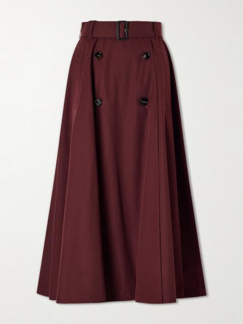 Burberry Belted Wool Midi Skirt