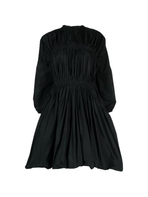 long-sleeved pleated minidress