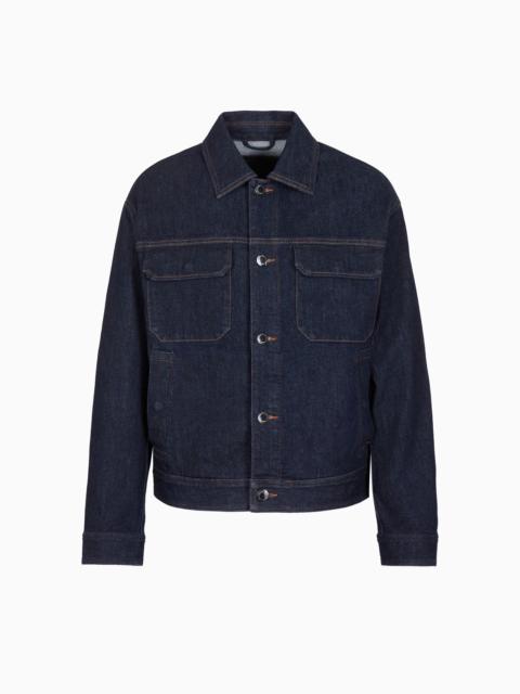 Rinse-washed denim jacket
