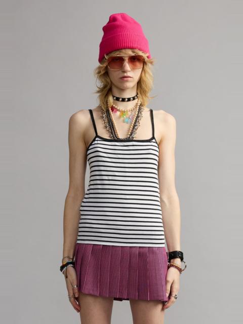 R13 STRIPED SKINNY STRAP CAMI