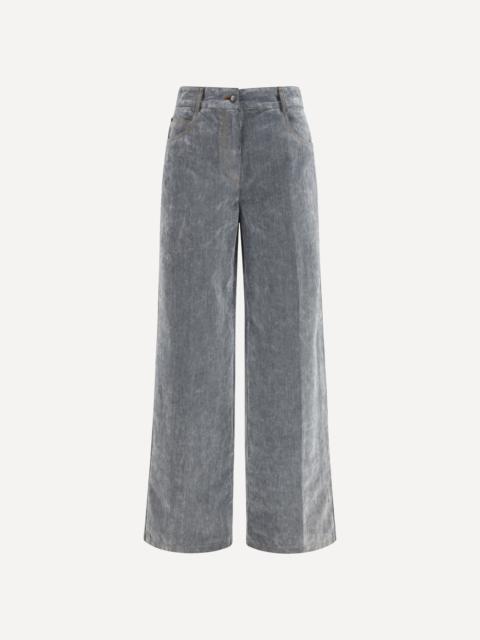 forte_forte Wide leg Jeans in flocked denim