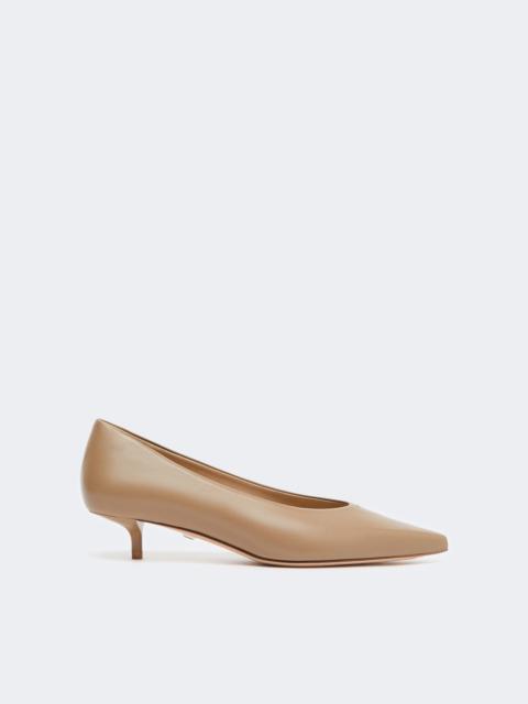 Max Mara BEATI Nappa leather low court shoes - MUD