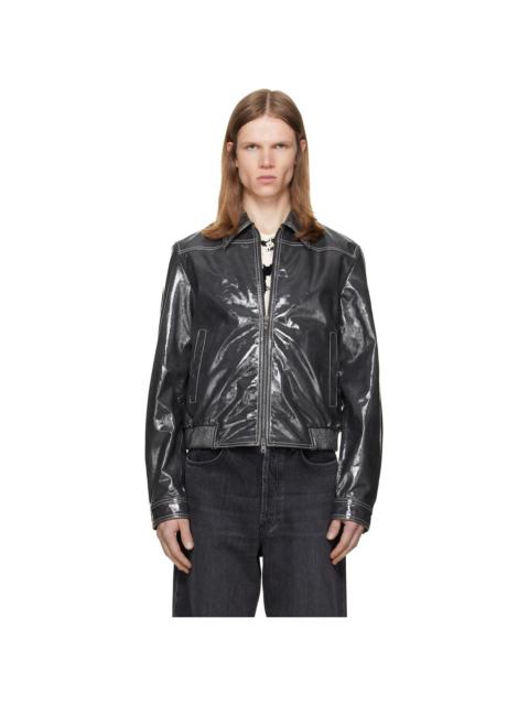 Diesel Gray Patent-Leather Jacket
