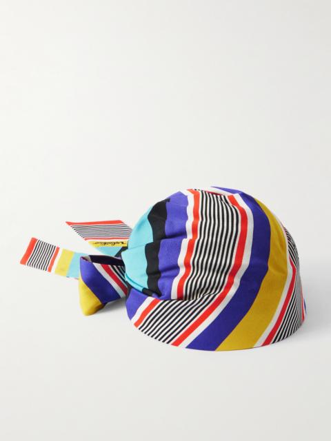 Valentino Escape Striped Silk And Cotton-blend Headband