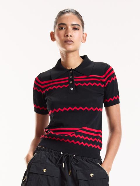 CYNTHIA ROWLEY Ziggy Cropped Knit Polo