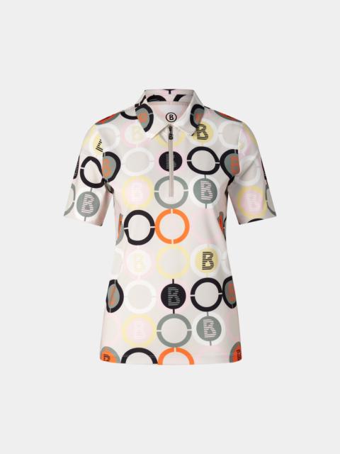 BOGNER Taya functional short-sleeved top in Sand/Orange/Grey