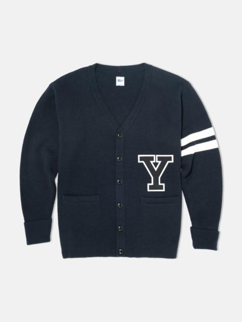 J. PRESS YALE VARSITY-STYLE COTTON CARDIGAN - TRIM FIT