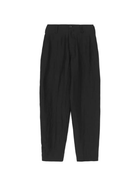 Yohji Yamamoto crease-effect tapered trousers