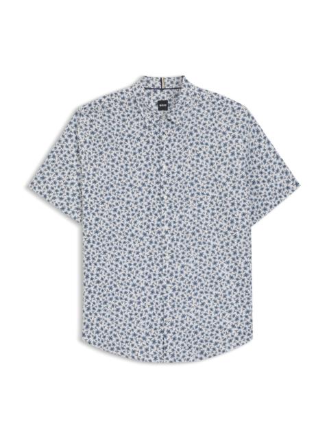 SLIM-FIT SHIRT IN FLORAL-PRINT STRETCH LINEN