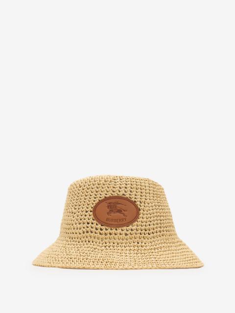 Burberry Knight Stamp Raffia-effect Bucket Hat