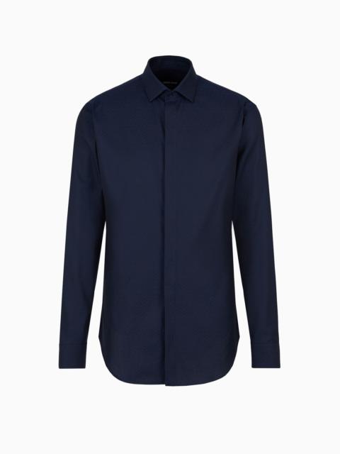 GIORGIO ARMANI Monogram jacquard cotton shirt