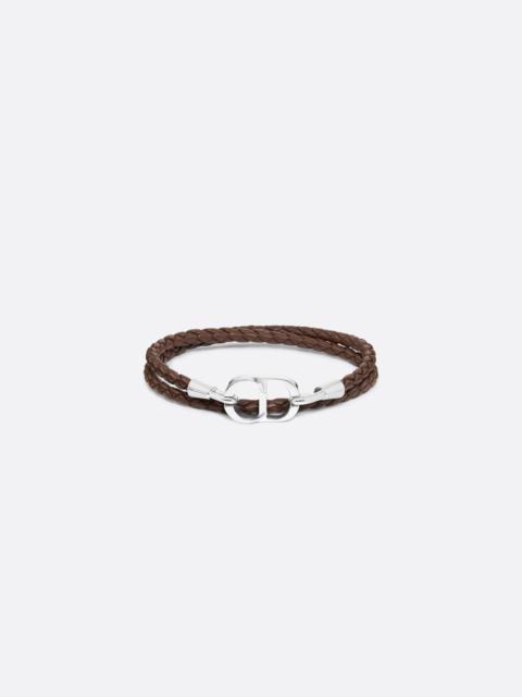 Dior CD Icon Braided Leather Bracelet