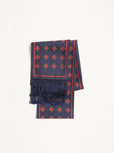 Valentino OPTICOOL SILK BANDEAU SCARF WITH FRINGE