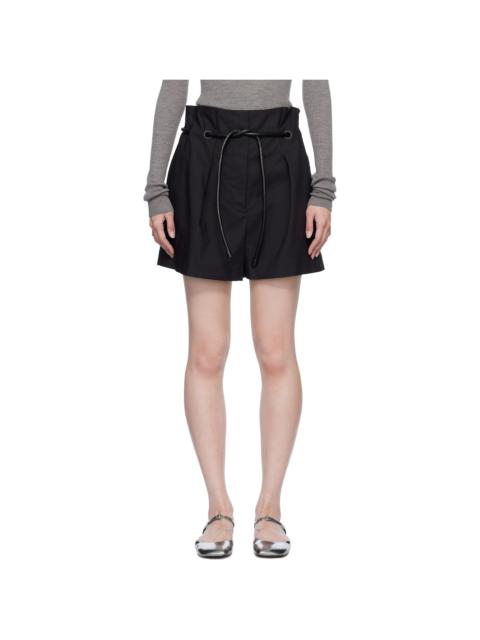 3.1 Phillip Lim Black Origami Pleated Shorts