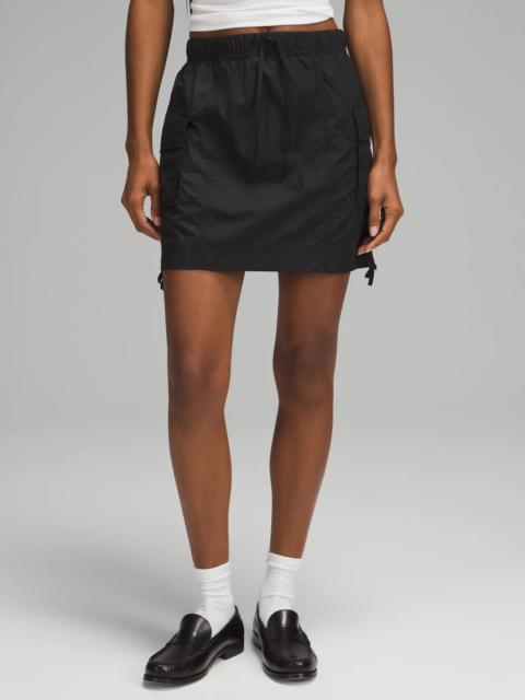 Nylon Cargo Mini Skirt