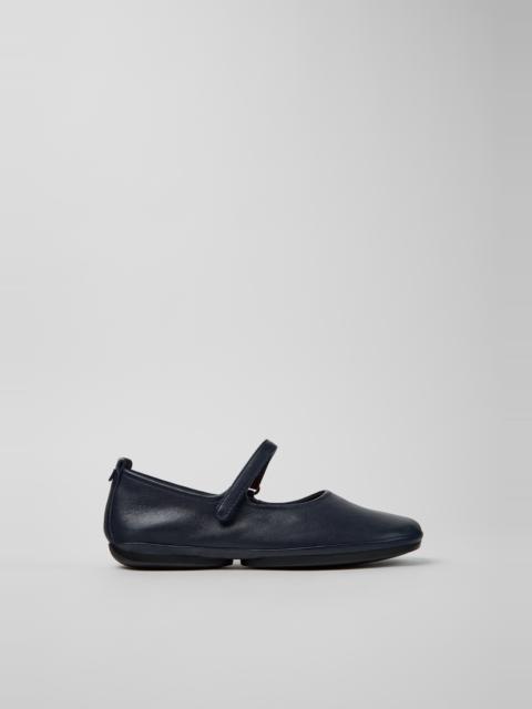 CAMPER Right Nina Blue Leather Shoes for Women.
