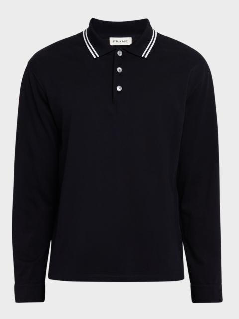 FRAME Men's Light Pique Polo Shirt