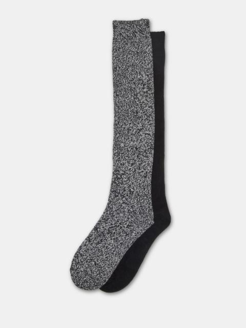 STEVE MADDEN FALL 2 PACK MARLED KNEE HIGH SOCKS BLACK