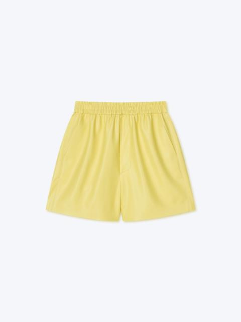 BRENNA - OKOBOR™ alt-leather shorts - Yellow