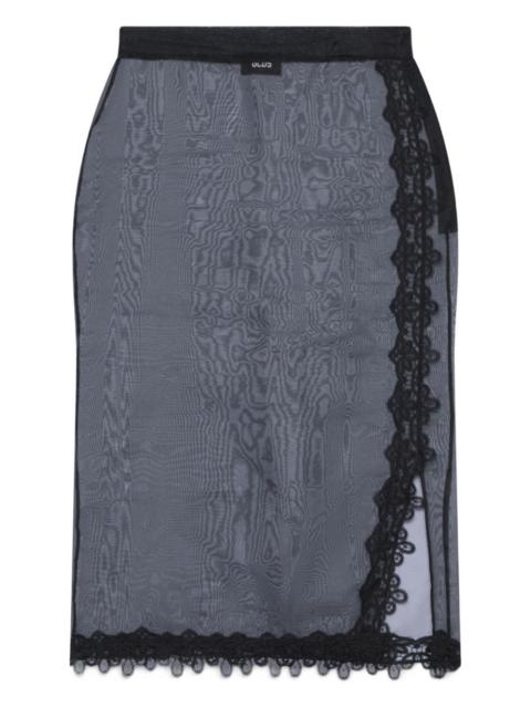 GCDS lace trim skirt