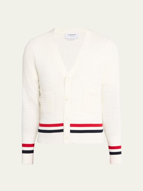 Thom Browne Men's Stitch Cotton RWB Half Cardigan