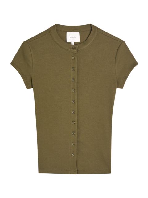 Reformation Reformation Raelynn Ribbed Stretch-cotton T-shirt