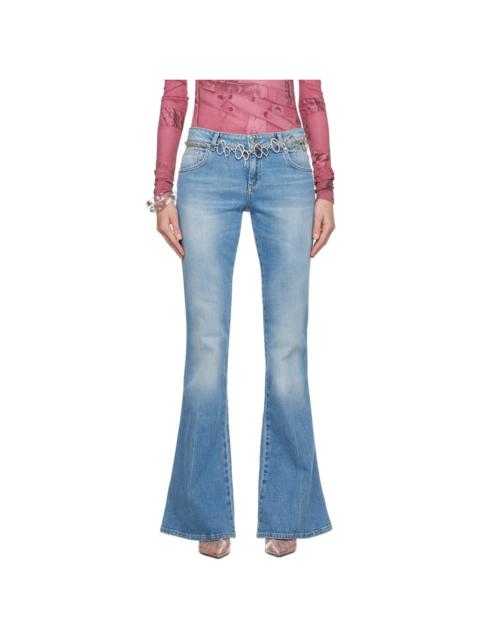 Blumarine Brown & Beige Snake Jeans | REVERSIBLE
