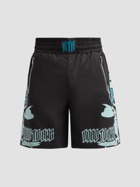 RTA Men's Chaparral Udo Elasticized Boxing Shorts - Black Light Teal
