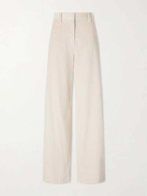 Brunello Cucinelli Cotton wide-leg pants Sand