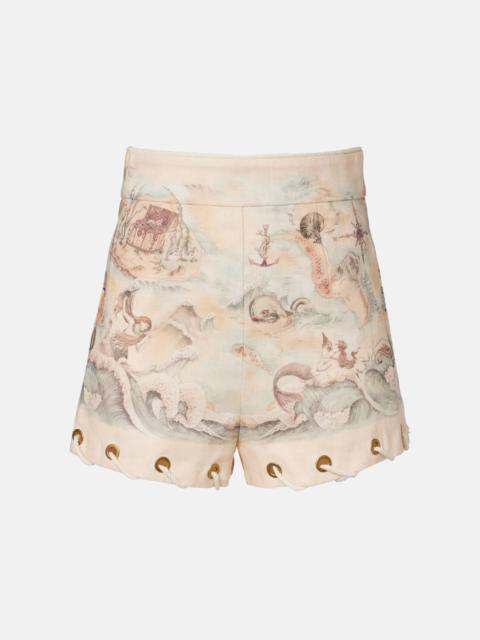 Zimmermann Printed linen shorts