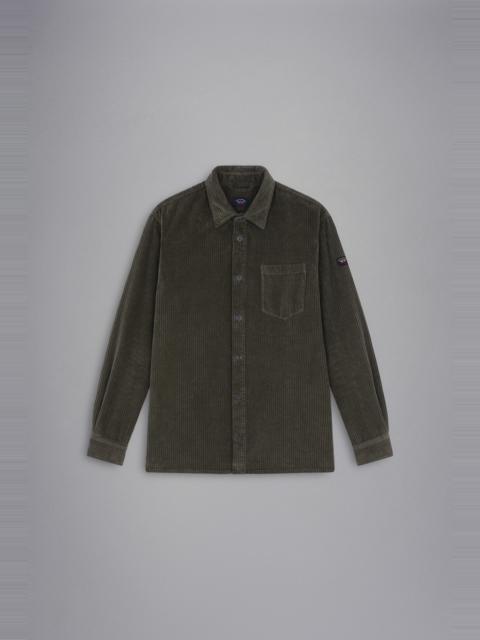 GARMENT DYED COTTON VELVET OVERSHIRT