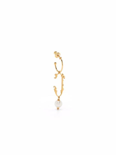 J initial-pendant single earring