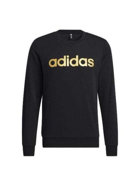 adidas Men's adidas neo Ce Brnded Swt Logo Printing Sports Round Neck Pullover Black HD4691