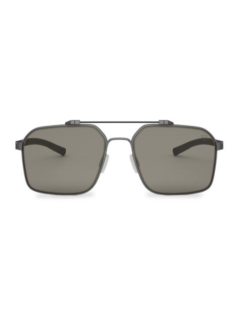 TAG Heuer Men's Flex Dyneema 57MM Square Sunglasses - Dark Grey Gunmetal