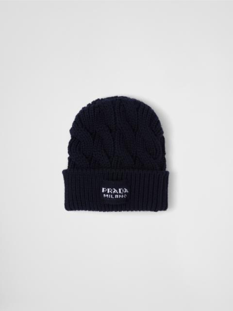 Prada Cable-knit wool beanie